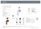 Fienza 234102CO-4-LF Empire Slim Wall Diverter Mixer, Small Round Plates, Vertical, Lead Free, Brushed Copper