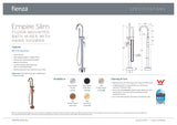 Fienza 234113 Empire Slim Floor Mounted Bath Mixer with Hand Shower, Chrome