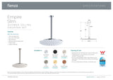 Fienza 411109BN-C Empire Slim Shower Ceiling Dropper Set, Brushed Nickel