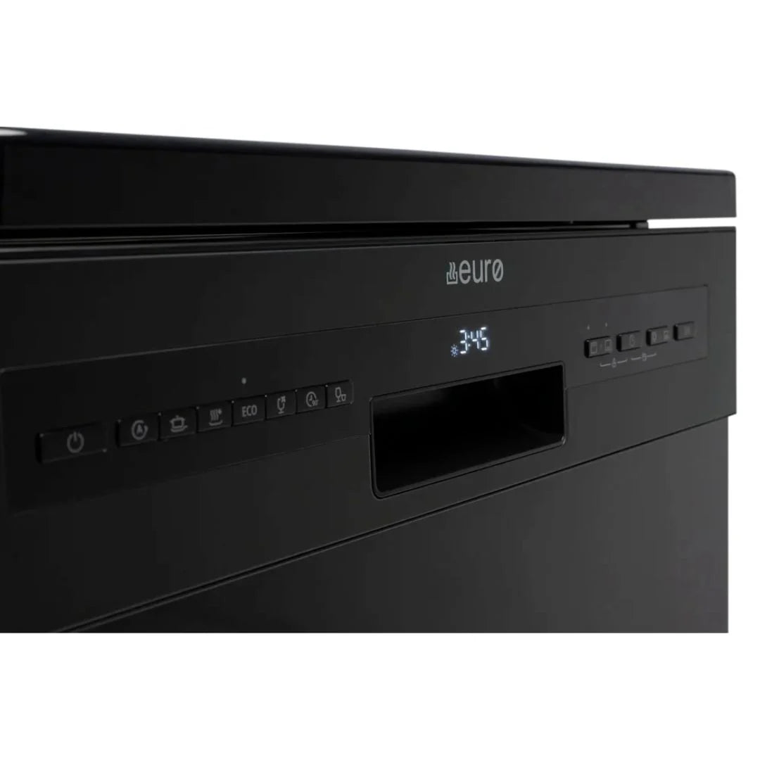 Euro EDW6014BK 60cm Freestanding Dishwasher with Cutlery Drawer, Black