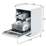 Euro EDW6014BK 60cm Freestanding Dishwasher with Cutlery Drawer, Black
