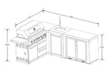 Everdure OS-6BIMLPC-21B+PK-2 Neo Black Outdoor Kitchen with Corner Cupboard