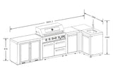 Everdure OS-6BIMLPC-21B+PK-3 Neo Black Outdoor Kitchen with Fridge, Sink & Storage Modules, and Corner Cupboard (Option 3)