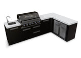 Everdure OS-6BIMLPC-21B+PK-4 Neo Black Outdoor Kitchen with Sink & Storage Modules, Corner Cupboard and Fridge (Option 4)