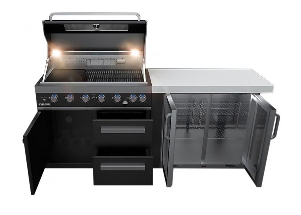 Everdure OS-NBLPC-21B+PK-1 Neo Black Outdoor Kitchen With BBQ and Fridge