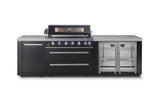 Everdure OS-6BIMLPC-21B+PK-5 Neo Black Outdoor Kitchen With BBQ, 208L Double Door Fridge and Storage