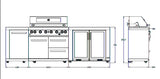 Everdure OS-6BIMLPC-21B+PK-5 Neo Black Outdoor Kitchen With BBQ, 208L Double Door Fridge and Storage