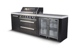Everdure OS-6BIMLPC-21B+PK-5 Neo Black Outdoor Kitchen With BBQ, 208L Double Door Fridge and Storage