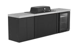Everdure Seabreeze 3 Burner BBQ Black Modular Outdoor Kitchen with Double Door Storage & Beverage Cooler