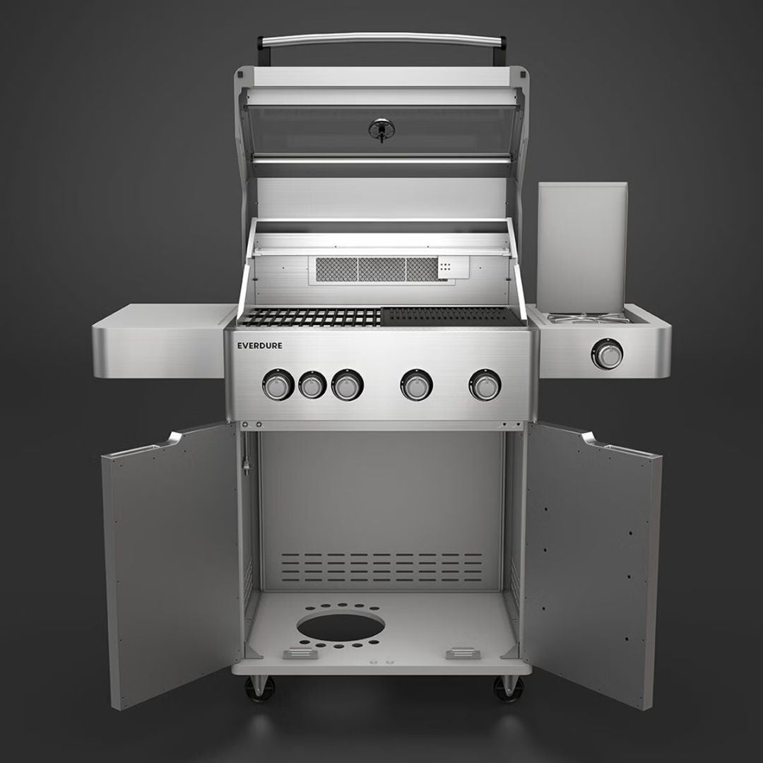 Everdure BBQ E4TS 4 Burner Silver Freestanding BBQ