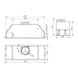 Falmec F3GI10S2 105cm Gruppo Incasso Concealed Rangehood, Stainless Steel, 800m3