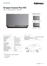 Falmec F3GI10W2 105cm Gruppo Incasso Concealed Rangehood, Stainless White, 800m3