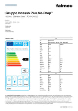 Falmec F3GND80S2 80cm Gruppo Incasso Plus No Drop Undermount Rangehood, Stainless Steel, 800m3