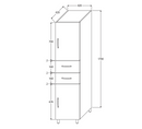 Fienza F48-G Unicab Tallboy 1 Glass Panel Door & 2 Drawers  - Special Order