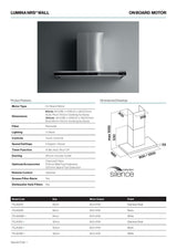 Falmec F5LA90B1 90cm Lumina NRS Canopy Rangehood, 800m3