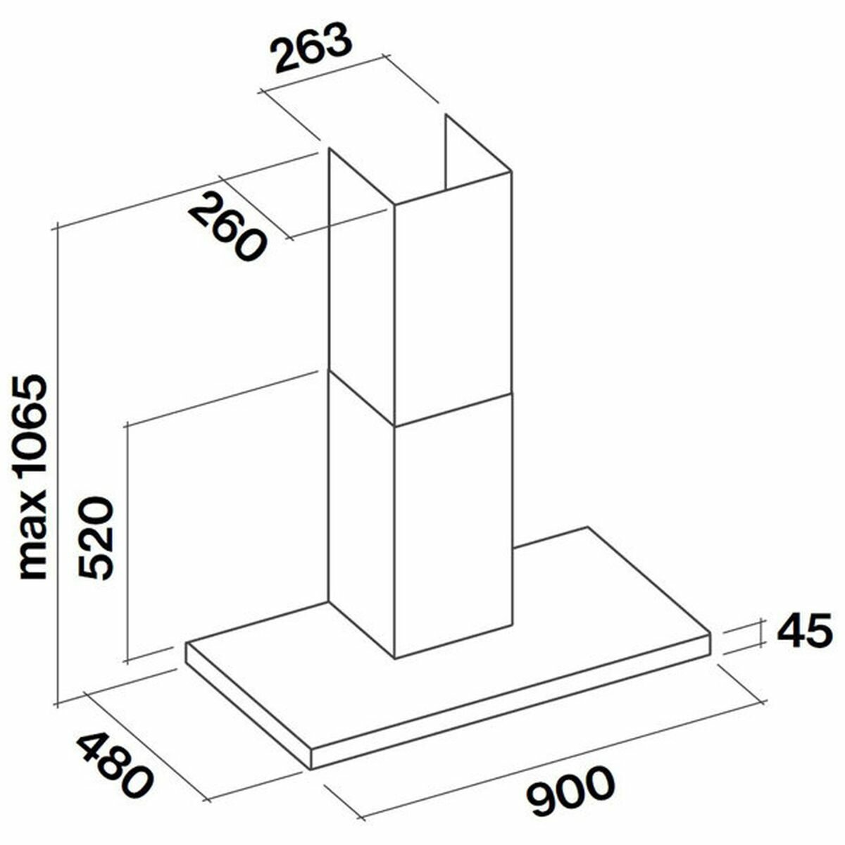 Falmec F5LC90B1 90cm Luce Canopy Stainless Steel Rangehood, 800m3