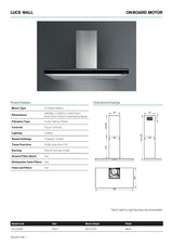 Falmec F5LC90B1 90cm Luce Canopy Stainless Steel Rangehood, 800m3