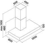 Falmec F5TN12S1-ER2010 120cm Trento Canopy Outdoor BBQ Rangehood with External Roof Motor