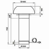 Falmec F5TN12S1-ER2010 120cm Trento Canopy Outdoor BBQ Rangehood with External Roof Motor
