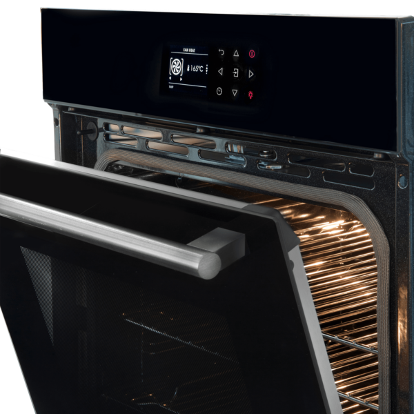 Fulgor F600SPYTCBV 60cm Built-In Electric Pyrolytic Oven, Black Glass