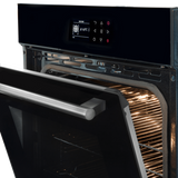 Fulgor F600SPYTCBV 60cm Built-In Electric Pyrolytic Oven, Black Glass