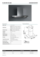 Falmec F7PN90S1 90cm Plane NRS Island Rangehood, 800m3