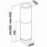 Falmec F7PR35W1 Polar 35cm Island Canopy Rangehood, White, 800m3