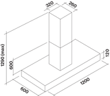 Falmec F7TN12S1-EW2010 120cm Trento Island Outdoor Canopy Rangehood with External Wall Motor