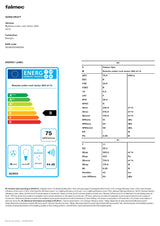 Falmec F8DD12B1-IN1300 120cm Designer Series Downdraft Rangehood with In-line Motor, Stainless Steel & Black Glass