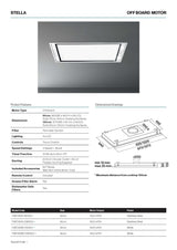 Falmec F9ST90S1-EW1500 90cm Stella Ceiling Cassette Rangehood with Wall Motor, Stainless Steel