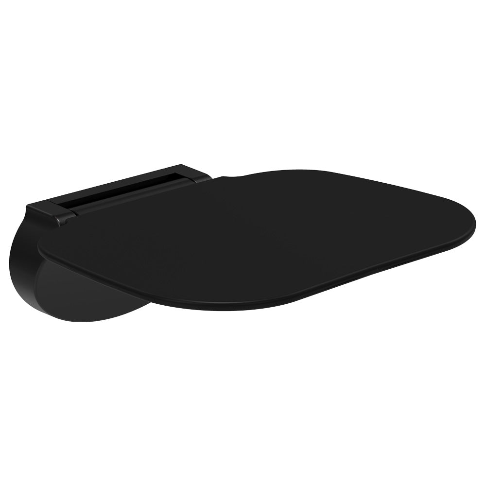 Fienza FAL006B Care Folding Shower Seat, Matte Black Base, Satin Black Seat