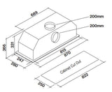 Falmec 90cm Como Concealed Rangehood, 1140m3, Remote Internal Roof Motor FC3CO90S1-IR1140