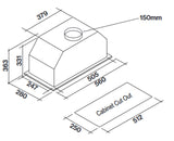 Falmec 60cm Lanzo Concealed Rangehood, 950m3/h, On Board Motor FC3LN60S1
