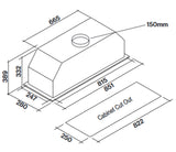 Falmec 90cm Lanzo Concealed Rangehood, 950m3/h, On Board Motor FC3LN90S1