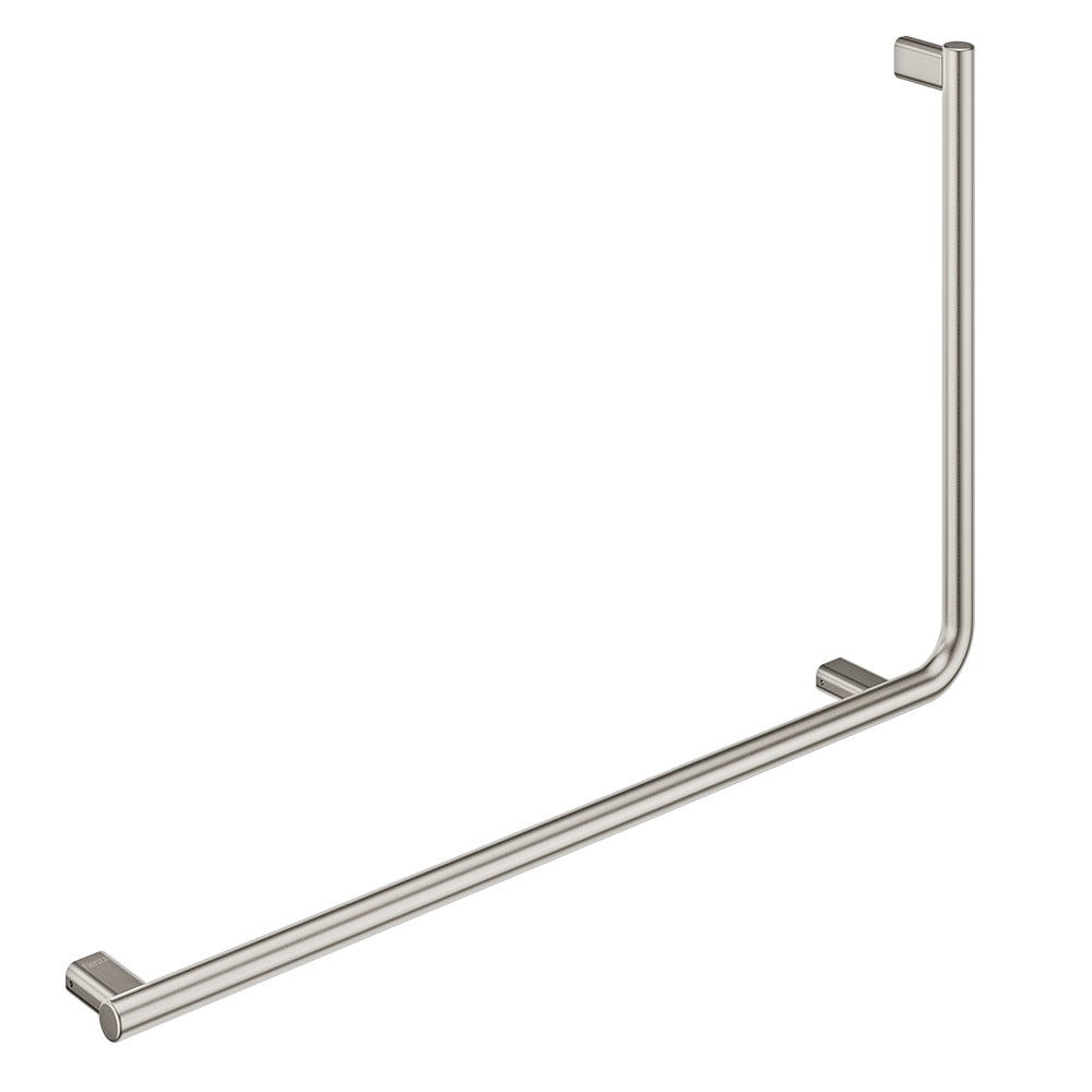 Fienza FC8357LBN 90° Care Slimline Left-Hand Grab Rail, Brushed Nickel