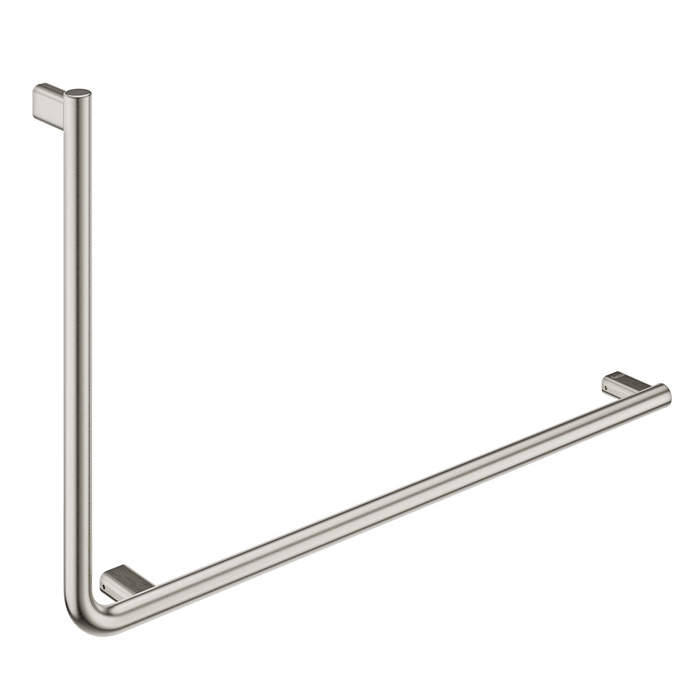 Fienza FC8357RBN 90° Care Slimline Right-Hand Grab Rail, Brushed Nickel