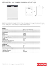 Franke FCDW60SI 60cm Urban Stainless Steel Semi-Integrated Dishwasher