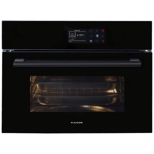 Fulgor FCS45BV 60cm Built-In Combination Steam Oven, Black Glass