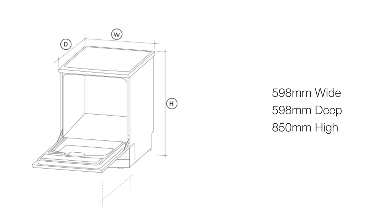 Fulgor FDW8000X 60cm European Made Dishwasher, Stainless Steel