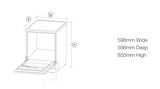 Fulgor FDW8000X 60cm European Made Dishwasher, Stainless Steel