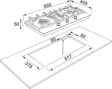 Franke FIG903B1N 3 Burner Natural Gas Black Glass Cooktop
