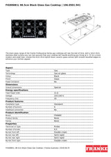 Franke FIG906B1L 98.5cm Black Glass LPG Gas Cooktop