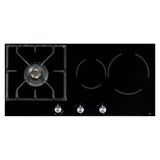 Franke FIXG903B1N 85cm 22MJ Natural Gas Burner and Induction  Black Glass Cooktop