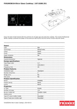 Franke FIXG903B1N 85cm 22MJ Natural Gas Burner and Induction  Black Glass Cooktop
