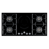 Franke FIXG905B1N 101.5cm Natural Gas 5 x 22MJ Burner Black Glass and Induction Cooktop