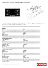 Franke FIXG905B1N 101.5cm Natural Gas 5 x 22MJ Burner Black Glass and Induction Cooktop