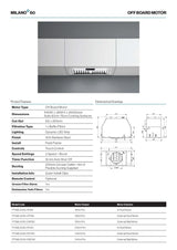 Falmec FP3ML60S2-ER765 60cm Milano+ Undermount Rangehood with External Roof Motor