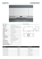 Falmec FP3ML90S2-EW765 90cm Milano+ Undermount Rangehood with External Wall Motor