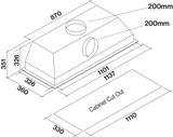 Falmec FP3MLD12S2-ER2010 Milano+ 120cm Deep Cupboard Rangehood with External Roof Motor