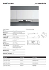 Falmec FP3MLD12S2-IR1140 Milano+ 120cm Deep Cupboard Rangehood with Internal Roof Motor